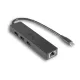 USB-C vékony, 3 portos hub gigabites ethernet adapterrel