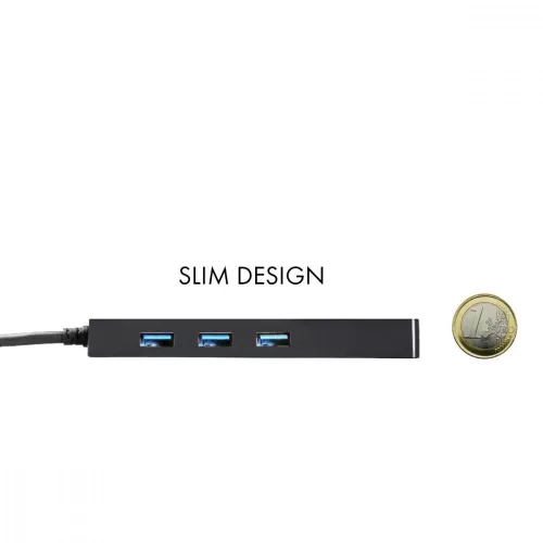 USB-C vékony, 3 portos hub gigabites ethernet adapterrel