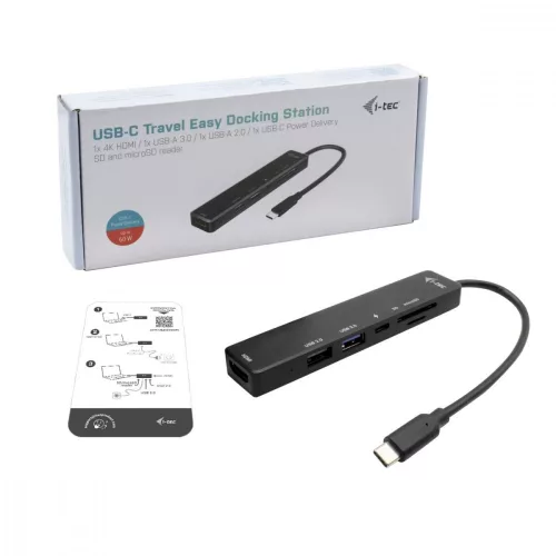 !i-tec usb-c utazó könnyű dokkoló 4k hdmi + tápellátás 60 watt