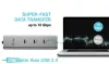 USB-C töltő hub fémből, 5 portos, USB-C videó 8k felbontással + 85 W-os tápellátással