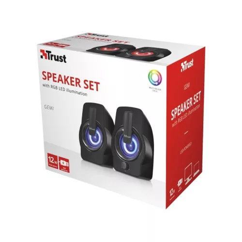 Gemi RGB 2.0 hangszórók, fekete színben