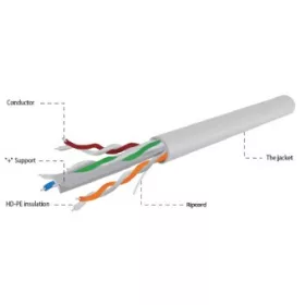 UTP kábel Cat 6 vezetékes AWG24 100m szürke