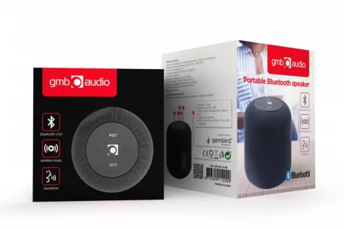 Gembird hordozható bluetooth hangszóró SPK-BT-15-BK RMS 5W, beépített mikrofon, fekete, USB, AUX, microSD