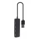 USB 2.0 hub 4 portos, fekete