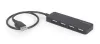 USB 2.0 hub 4 portos, fekete