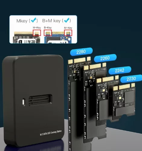 Gembird dokkolóállomás m.2 sata és nvme ssd meghajtókhoz, fekete
