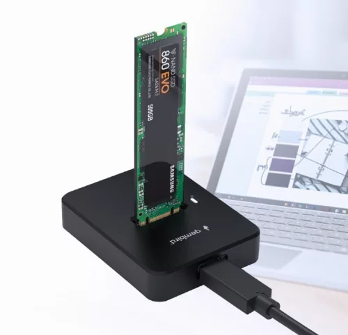 Gembird dokkolóállomás m.2 sata és nvme ssd meghajtókhoz, fekete