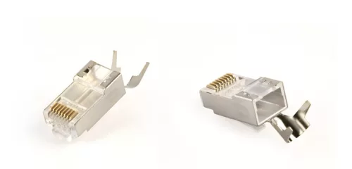 Cat7 15u árnyékolt moduláris átvezető dugó, aranyozott, 100 db/csomag