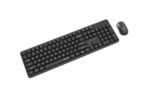 Gembird vezeték nélküli billentyűzet + egér szett Silent Key Pro Business, fekete, amerikai kiosztás