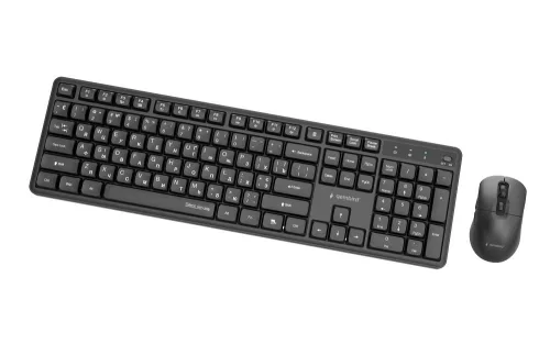 Gembird vezeték nélküli billentyűzet + egér szett Silent Key Pro Business, fekete, ru kiosztás