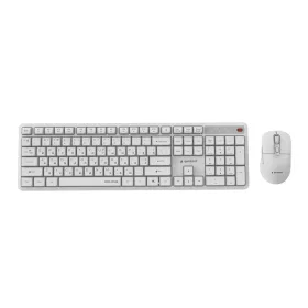   Gembird vezeték nélküli billentyűzet + egér szett Silent Key Pro Business, fehér, ru kiosztás