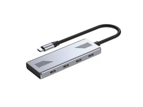 USB 3.2 Gen2 C típusú elosztó, 4 USB-C porttal