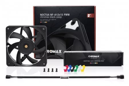 Noctua NF-A12x15 PWM ventilátor chromax.black.swap