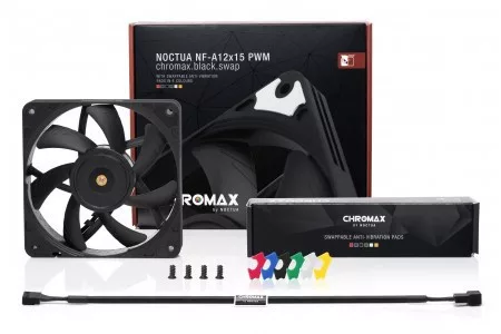 Noctua NF-A12x15 PWM ventilátor chromax.black.swap