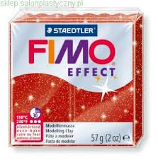 Fimo  kemencében süthető modellező agyag Effect 57g. - Glitter Red