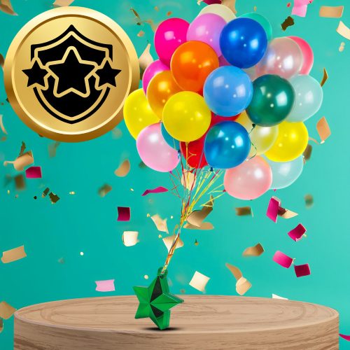 Csillag alakú lufisúly, 10 cm, zöld