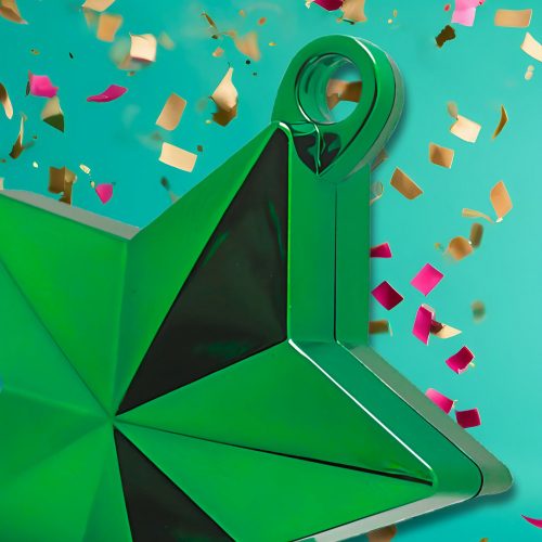 Csillag alakú lufisúly, 10 cm, zöld