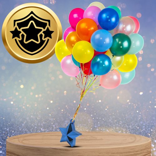 Csillag alakú lufisúly, 10 cm, 170 g, kék