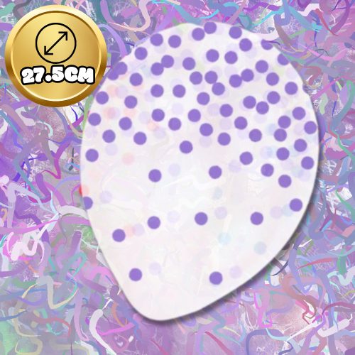 Nagy átlátszó lufik színes pöttyökkel, 6 darab, átlátszó