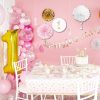 Dekorációs szett kislány első születésnapjára, 5 darabos, rózsaszín