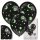3 db fekete latex felfújható lufi + fluoreszkáló csillag matricák születésnapra