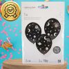 3 db fekete latex felfújható lufi + fluoreszkáló csillag matricák születésnapra