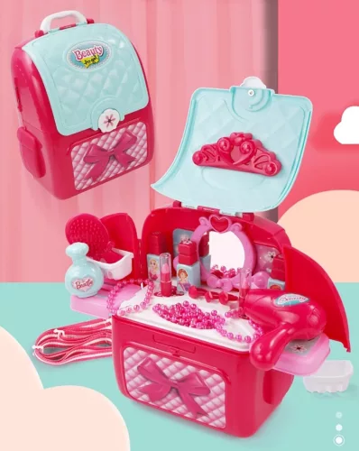 Rucsac pentru fete cu machiaj și cosmetice