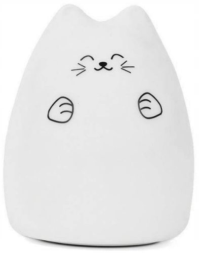 Éjjeli lámpa gyerekeknek színes szilikon LED cica