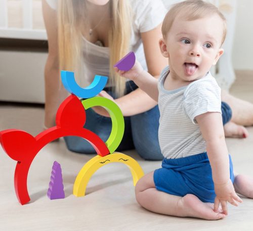 Szivárványos unikornis logikai szortírozó játék Jhtoy-252