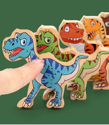Logikai árkádjáték Kiegyensúlyozó blokkok Dinoszauruszok T-Rex torony Jhtoy-640