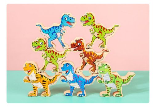 Logikai árkádjáték Kiegyensúlyozó blokkok Dinoszauruszok T-Rex torony Jhtoy-640