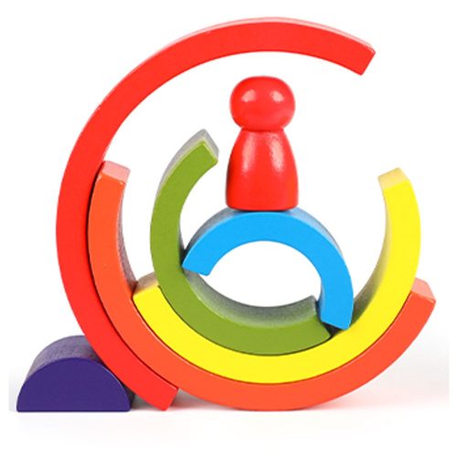 Fakockák Arcyn Logikai játék Szivárvány gyalogokkal JHTOY-281