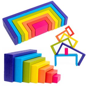 Fablokkos logikai játék Arcy Rainbow Square JHTOY-282
