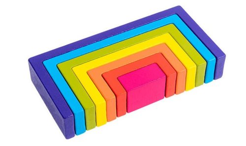 Fablokkos logikai játék Arcy Rainbow Square JHTOY-282