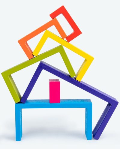 Fablokkos logikai játék Arcy Rainbow Square JHTOY-282