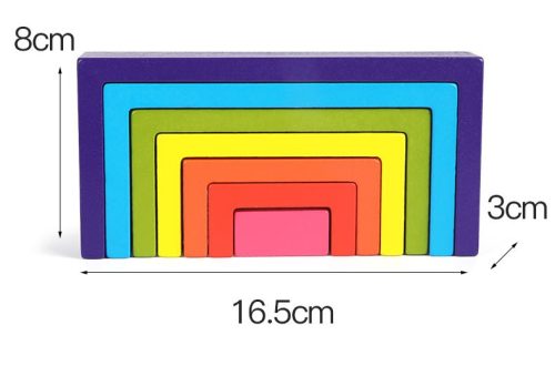 Fablokkos logikai játék Arcy Rainbow Square JHTOY-282