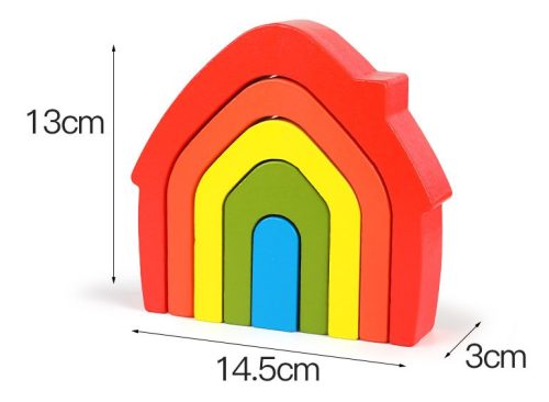 Fablokkos logikai játék Arcy Rainbow House JHTOY-283