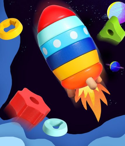 Logikai ügyességi játék Sortering Coating Rocket Jhtoy-938