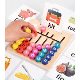   Oktatásfejlesztési tábla betűkkel és szavakkal, 26 betű és 12 kártya