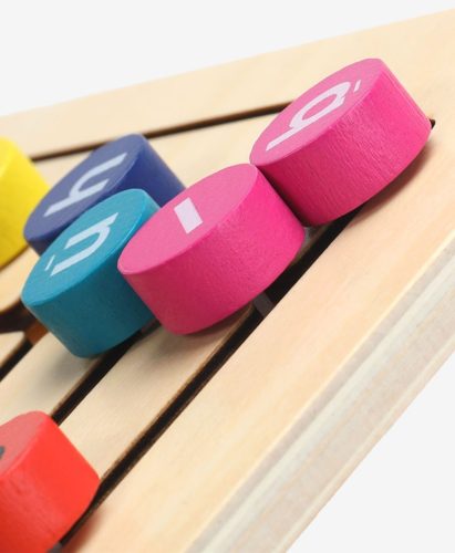 Oktatásfejlesztési tábla betűkkel és szavakkal, 26 betű és 12 kártya