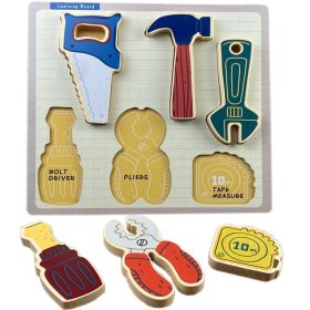   Fából készült oktató puzzle gyerekeknek szerszámokkal Zkb-2053