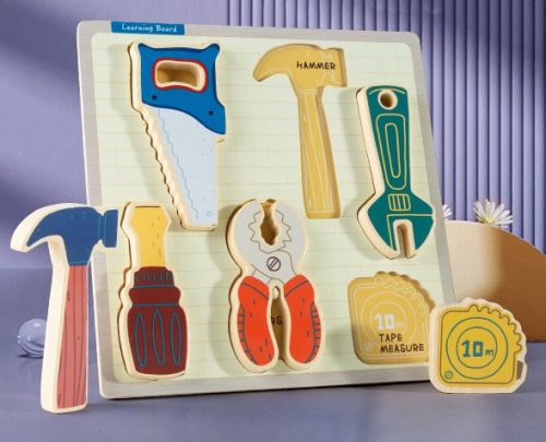 Fából készült oktató puzzle gyerekeknek szerszámokkal Zkb-2053