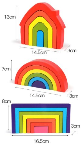 Fakockák logikai játék Arcy Rainbow nagy szett JHTOY-280