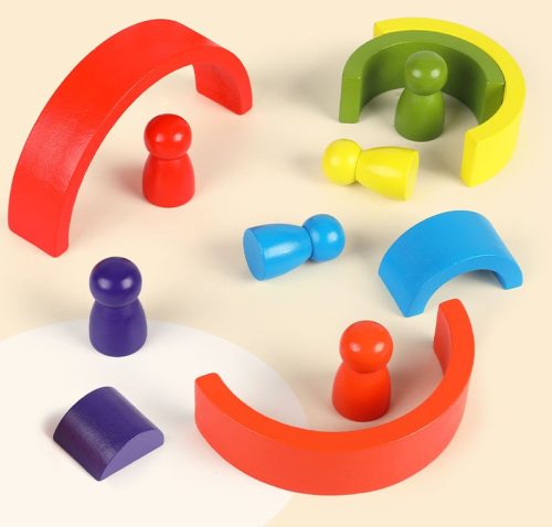 Fakockák logikai játék Arcy Rainbow nagy szett JHTOY-280