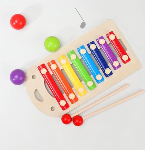 Fa dinoszaurusz játék kalapáccsal, válogatóval és xilofonnal T-Rex Jhtoy-564