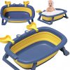 Nagy, összecsukható szilikon fürdőkád gyerekeknek, utazáshoz, kék-sárga