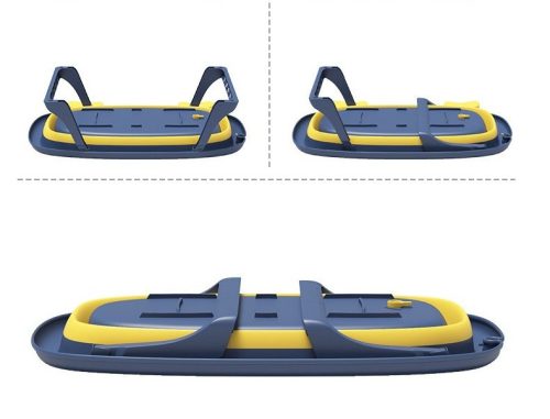 Nagy, összecsukható szilikon fürdőkád gyerekeknek, utazáshoz, kék-sárga