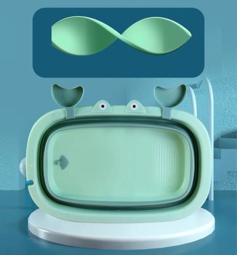 Nagy babakád összecsukható utazó szilikon zöld