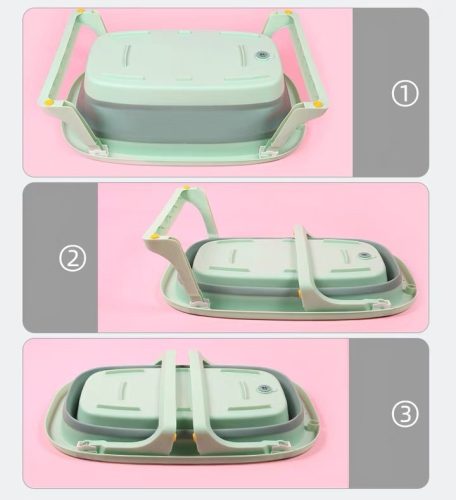 Nagy babakád összecsukható utazó szilikon zöld