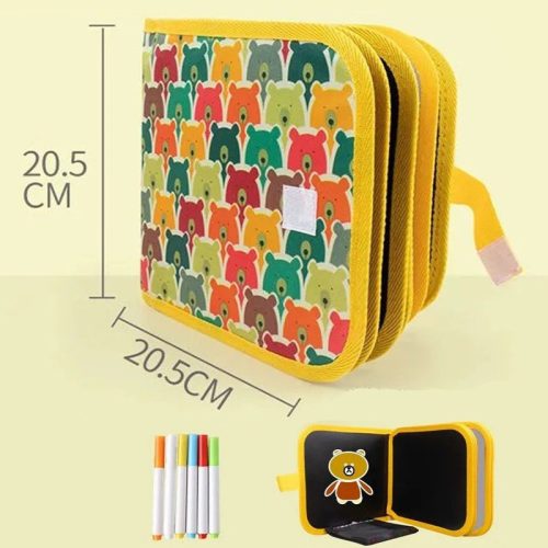 Hordozható krétatábla 10 oldalas füzet formájában 6 db krétafilctoll MACI